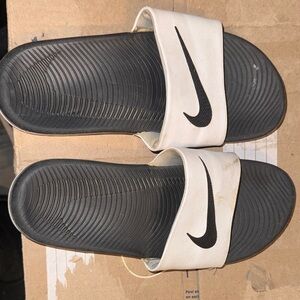Nike Black and White Slides